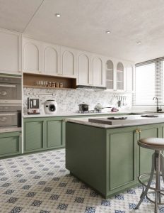 Modular L-shaped kitchen with perfect work triangle